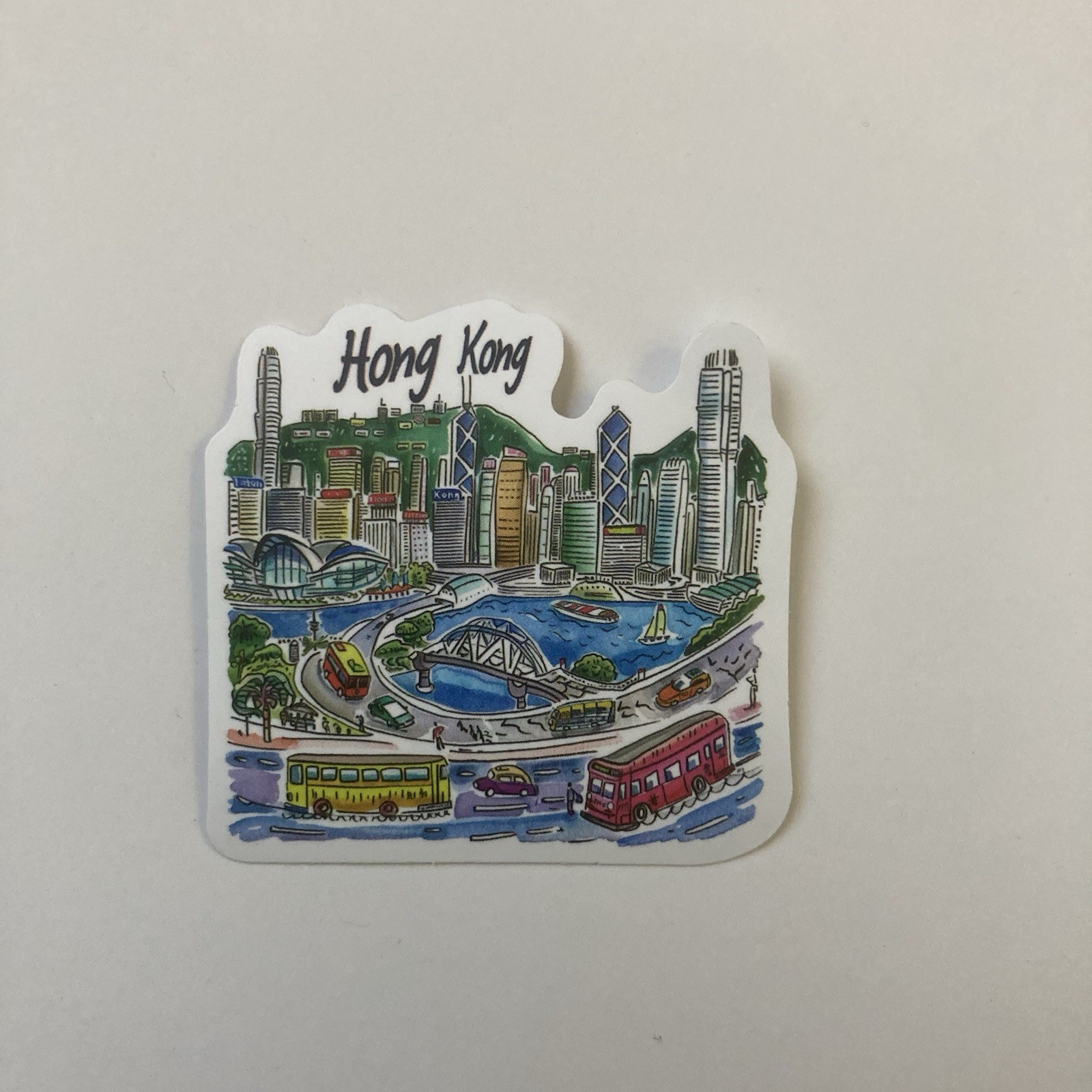 Hong Kong Skyline Skyscrapers Victoria Harbour Travel Country Decal Sticker
