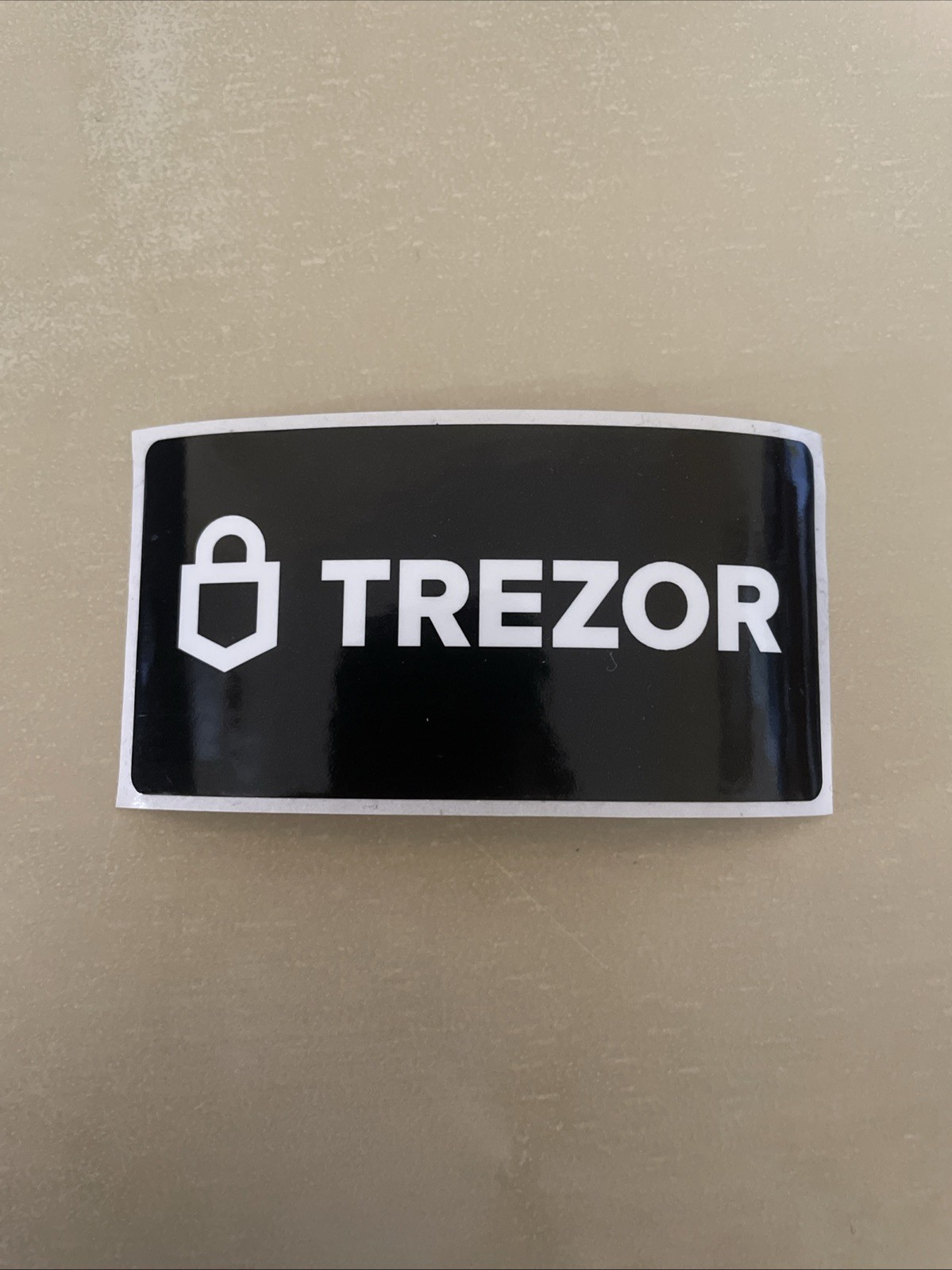 Trezor Logo Bitcoin Crypto Black Rectangular Sticker