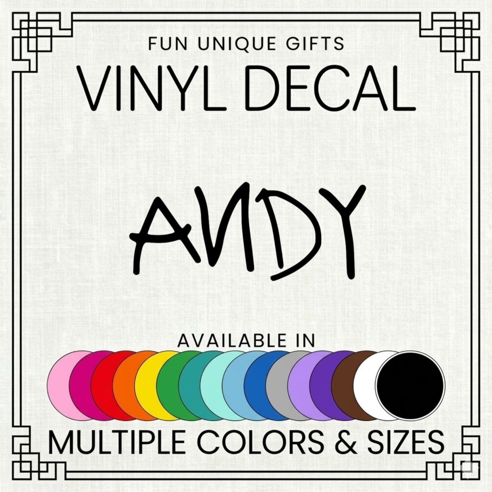 Andy Toy Story Vinyl Decal Sticker -Multiple Colors & Sizes- SHIPS FREE!