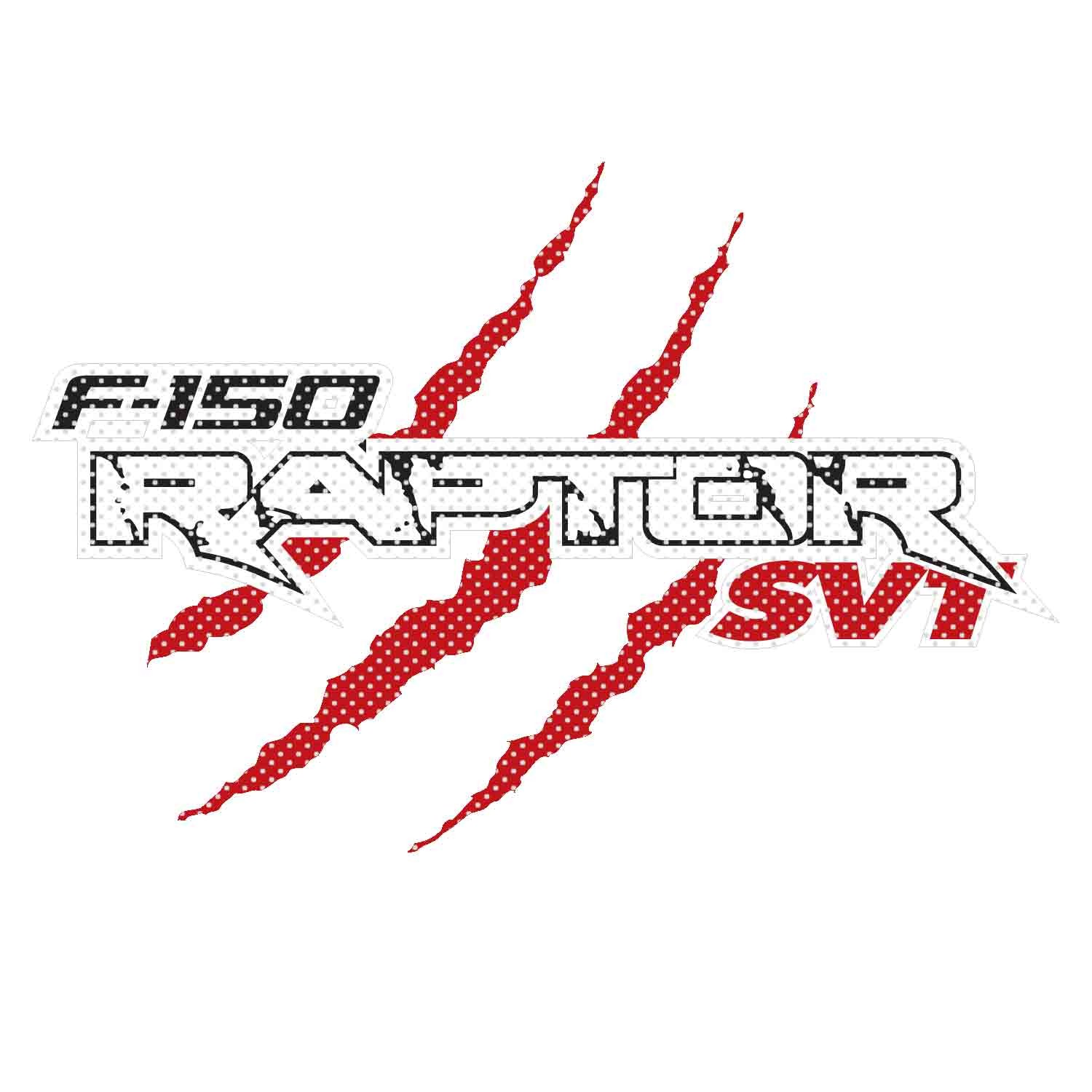 24" F-150 Raptor Red Claw Marks 3M Perforated Unobstructed View Decorative Decal