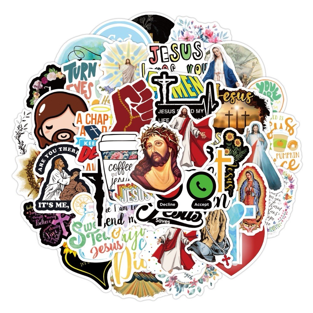 50 PCS Jesus Christianity Stickers Faith Decals Yeti Laptop Hydro Free Shipping