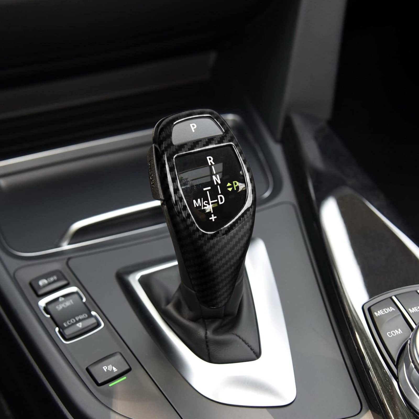 Car Sticker Decals Gear Shift Knob Cover Carbon Color ABS Trim fits for BMW F…