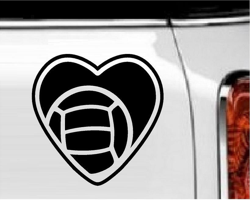 Heart – Volleyball Vinyl Decal Home Décor 6" x 6"