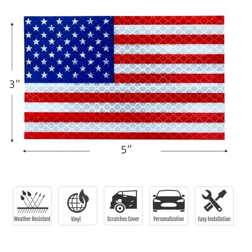 American Flag Decal,3pcs USA Flag Decal 5 x 3 Inch Red – Egp Highly Reflective
