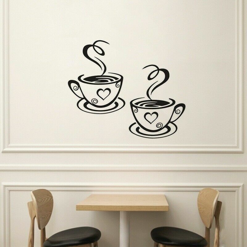 Coffee Mugs Wall Stickers Kitchen Decor Tea Decal Vinyl Wall Art