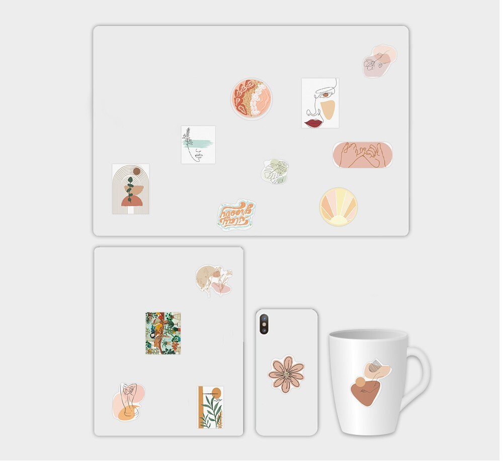 200pcs Retro Cottagecore Vintage Vinyl Sticker Waterproof Decal，#106107186