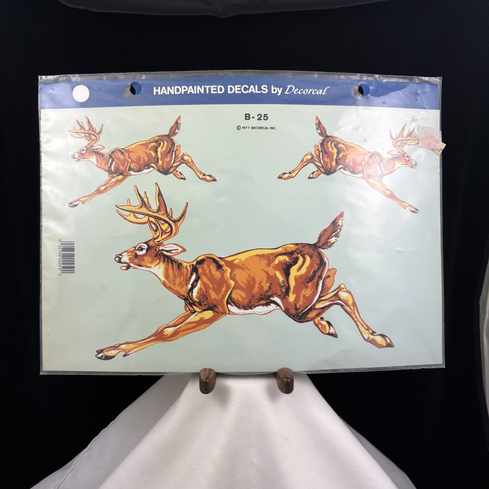 Vintage 1977 Hand Painted Decorcal Deer Decal. Unopened, New In Package.