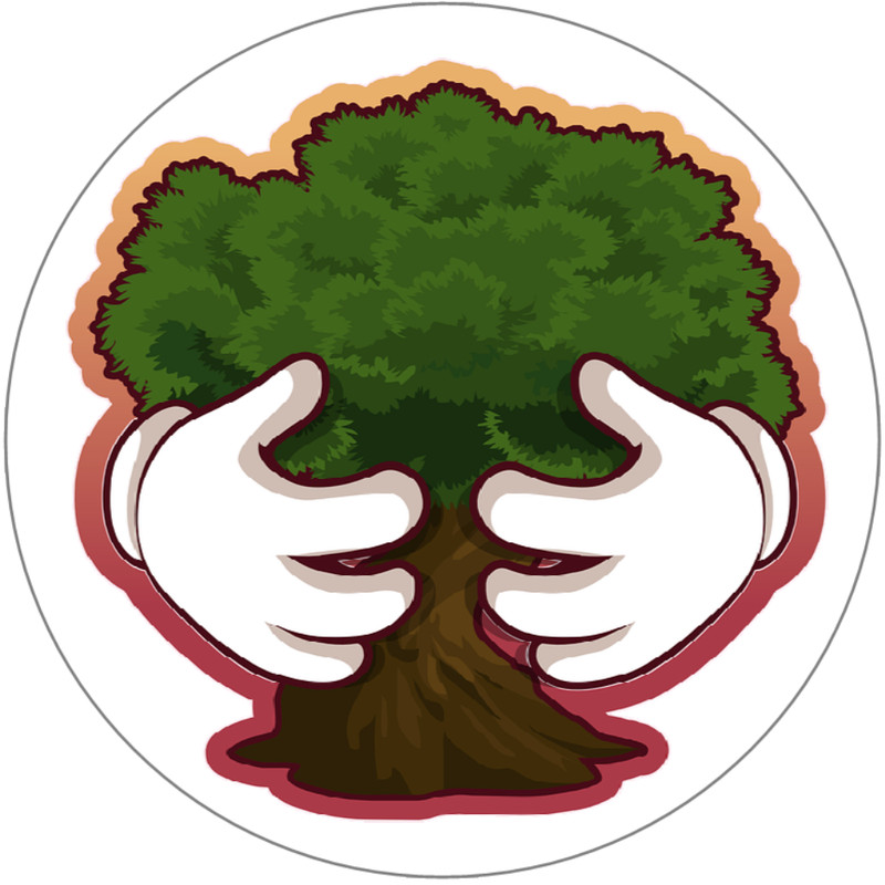 Tree Hug TreeHugger – 3 Pack Circle Stickers 3" x 3" – Hippie Environmentalist