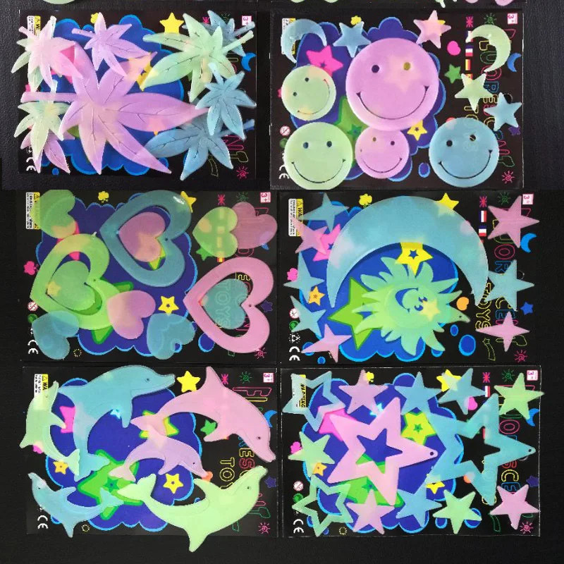 Luminous Cartoon Butterfly Stars Wall Stickers for Kids Room Bedroom Decor Glow
