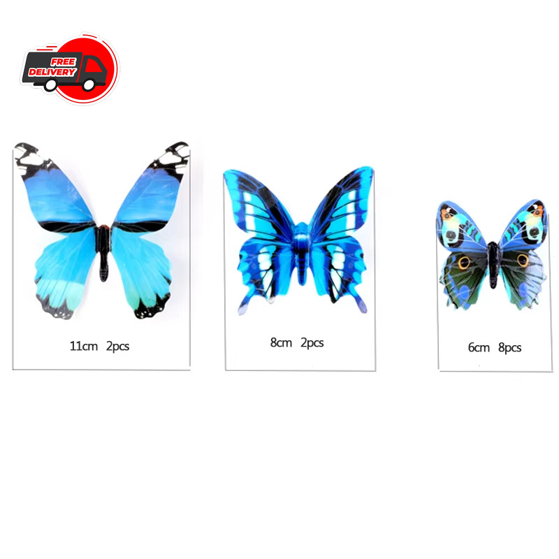 12PCS 3D Luminous Butterfly Wall Stickers DIY Home Decor Modern Art Gift USA