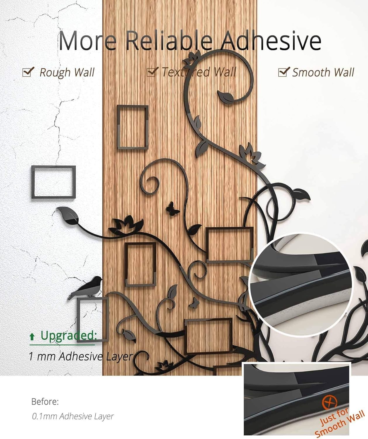DecorSmart Antlers Family Tree Wall Decor for Living Room Picture Frame Collage