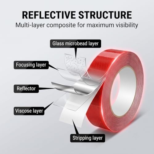 1 Roll Car Reflective Pinstripe Tape, Waterproof Vinyl Auto Striping 1 PC Red