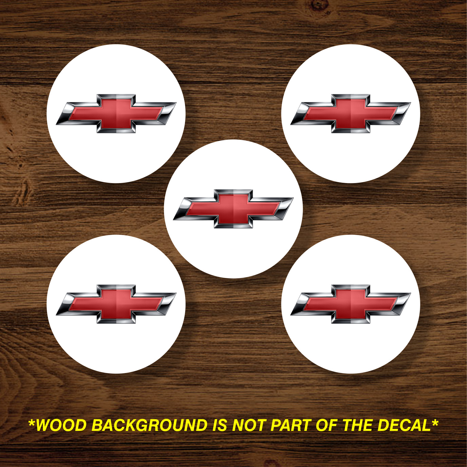 Vinyl Decal Sticker Overlays Fits Chevrolet Chevy Bowtie Wheel Center Cap x5