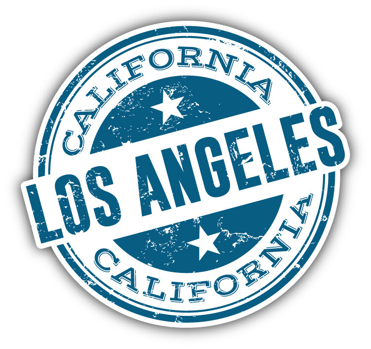 Los Angeles City USA Grunge Stamp Car Bumper Sticker Decal