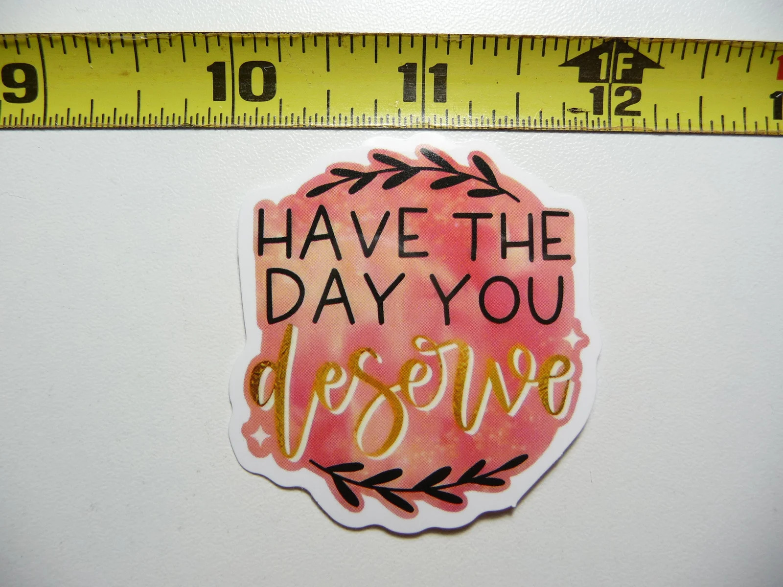 HAVE THE DAY YOU DESERVE SMALL STICKER DECAL FUNNY SAYING SNARKY SARCASTIC