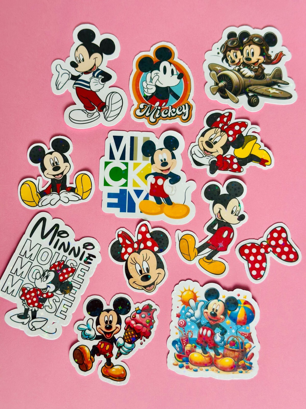 Cute Mickey Mouse Stickers Pack – Cartoon Vinyl Waterproof Decals for Kids