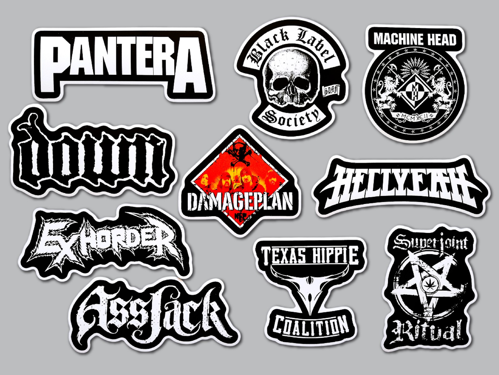 Metal Hard Rock Vinyl Sticker Lot (10 Stickers) SET 7 pantera down exhorder weed