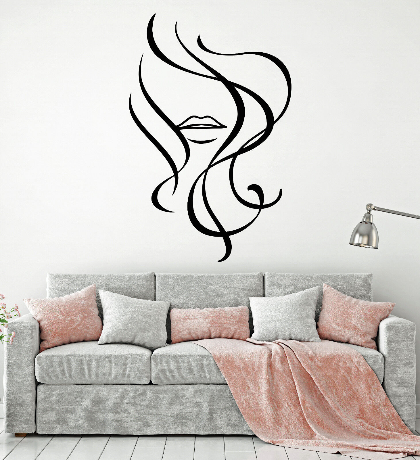 Vinyl Wall Decal Girl Beauty Hair Salon Hairstyle Lips Stickers (1603ig)