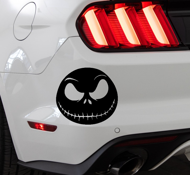 Jack Skellington Indoor/Outdoor Matte Black Vinyl Decal 5.5"x5.1"