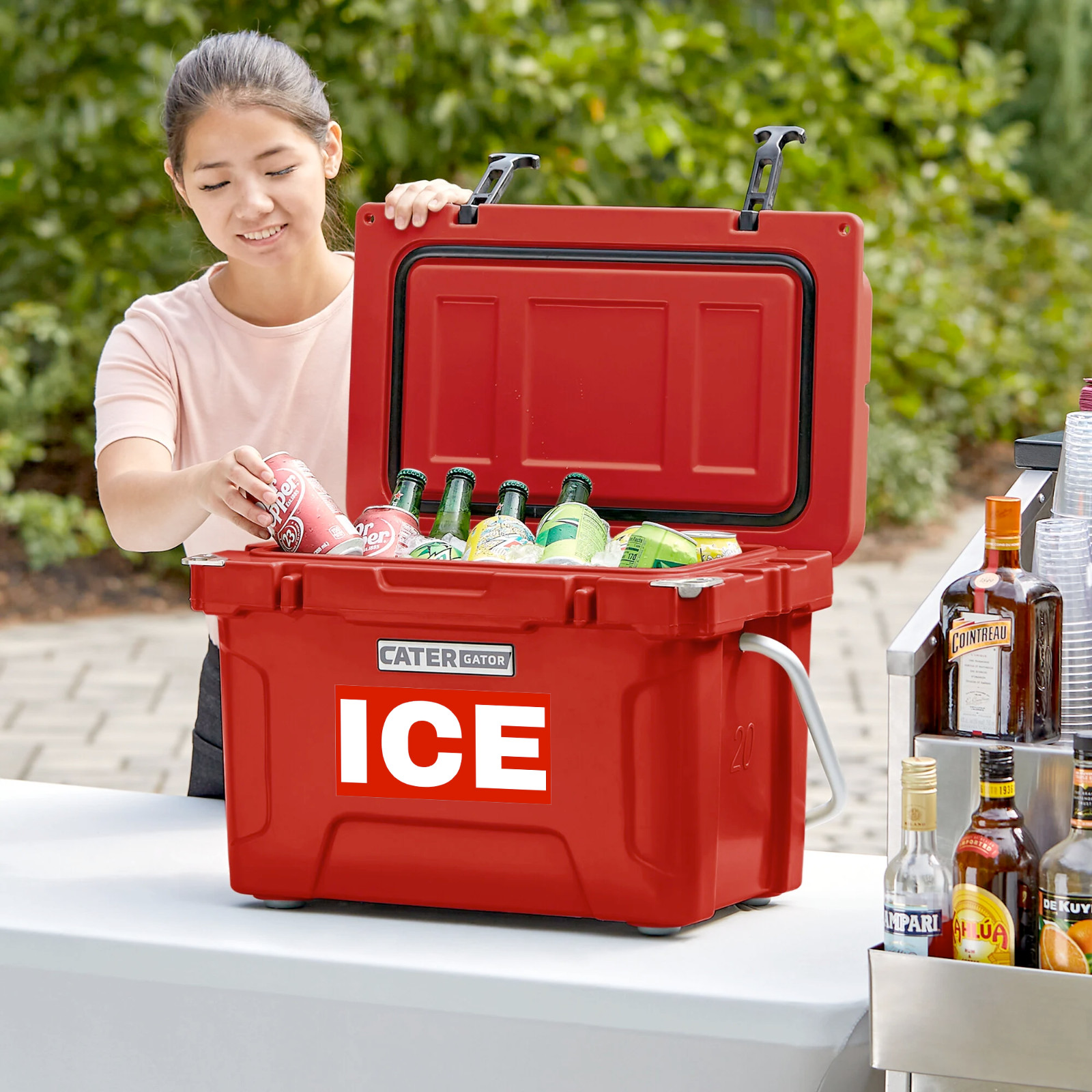 ICE Sticker That Happens to be the Same Shade of Red as a Stop Sign 3.5" x 7"
