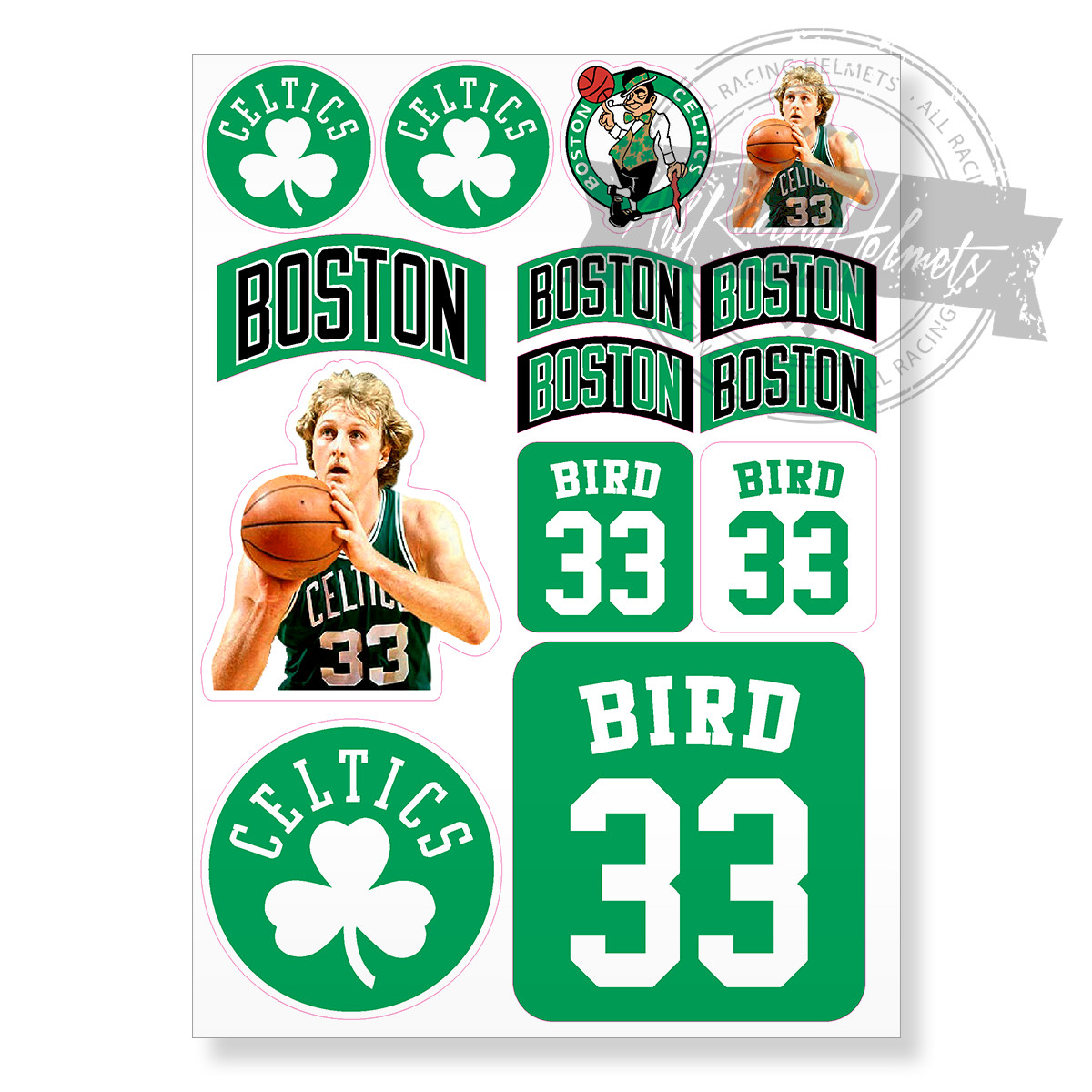 Boston Celtics NBA Basketball #33 Larry Bird A4 Printed Vinyl Decal Sticker HQ