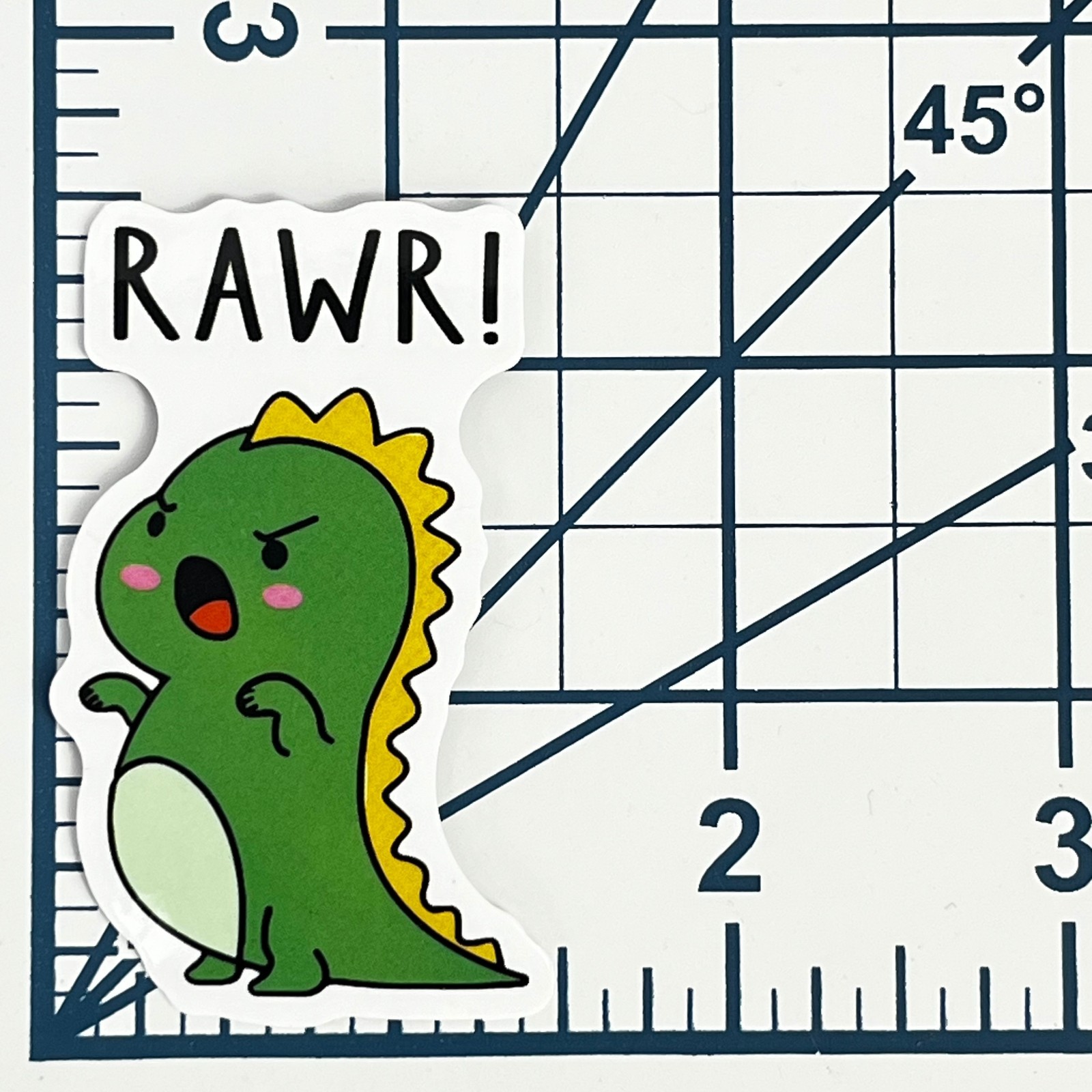Dinosaur RAWR Vinyl Sticker Cute Green T-Rex Kawaii Monster Funny Dino