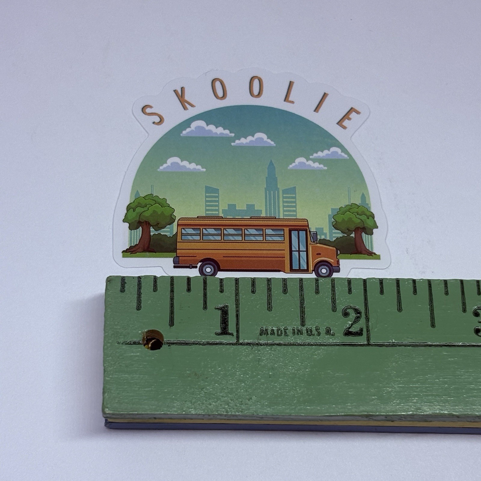“Skoolie” Travel Van Sticker City Landscape Art Decal Vinyl Country Tc9