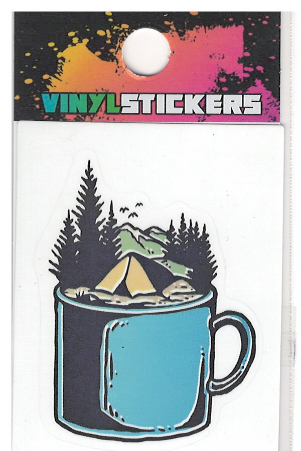 Blue Outdoors Adventure Mug Vinyl Sticker