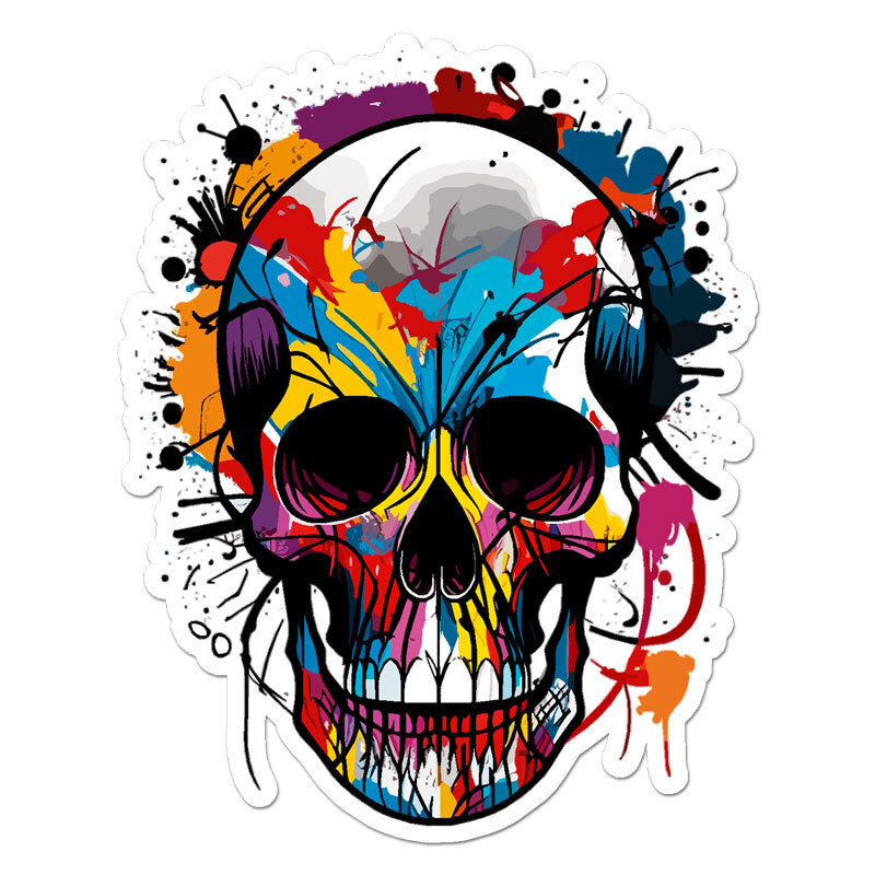 Graffiti Painted Skull, Vinyl Decal Sticker, Indoor Outdoor, 3 Sizes, #11424