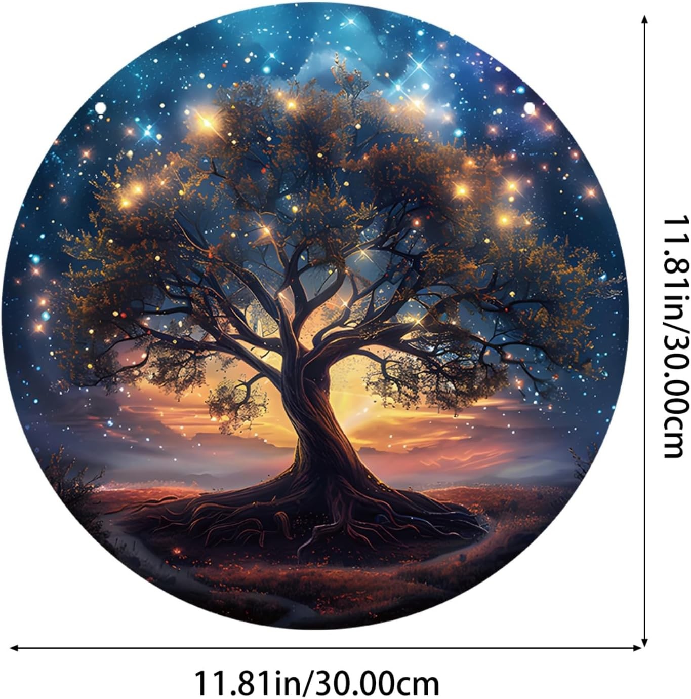 11.8 Inches Tree of Life Acrylic Window Hanging Decor Stained Glass Panels Stars