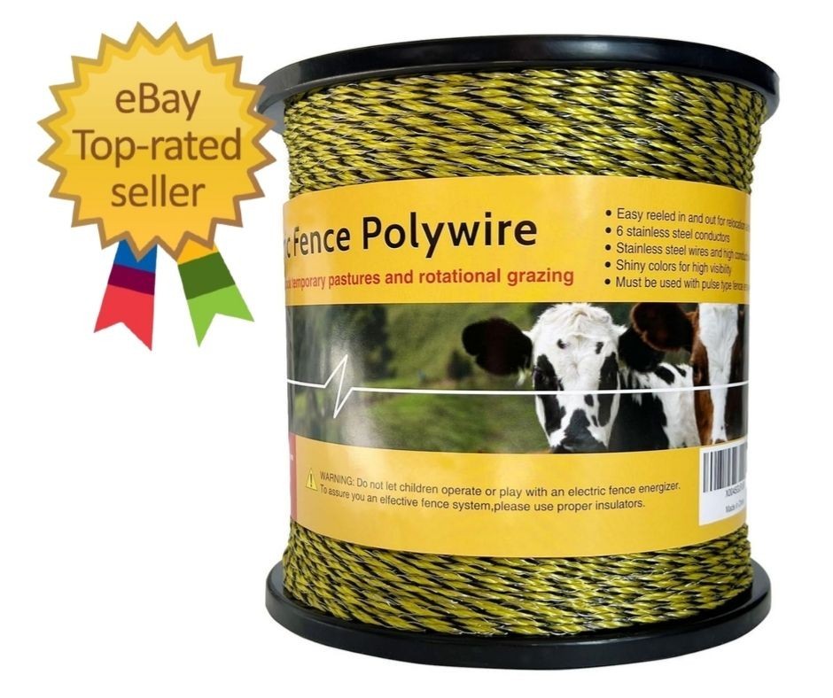 Upgraded Electric Fence Polywire 3366 Feet 3366 Feet,1026 Meters, Yellow.