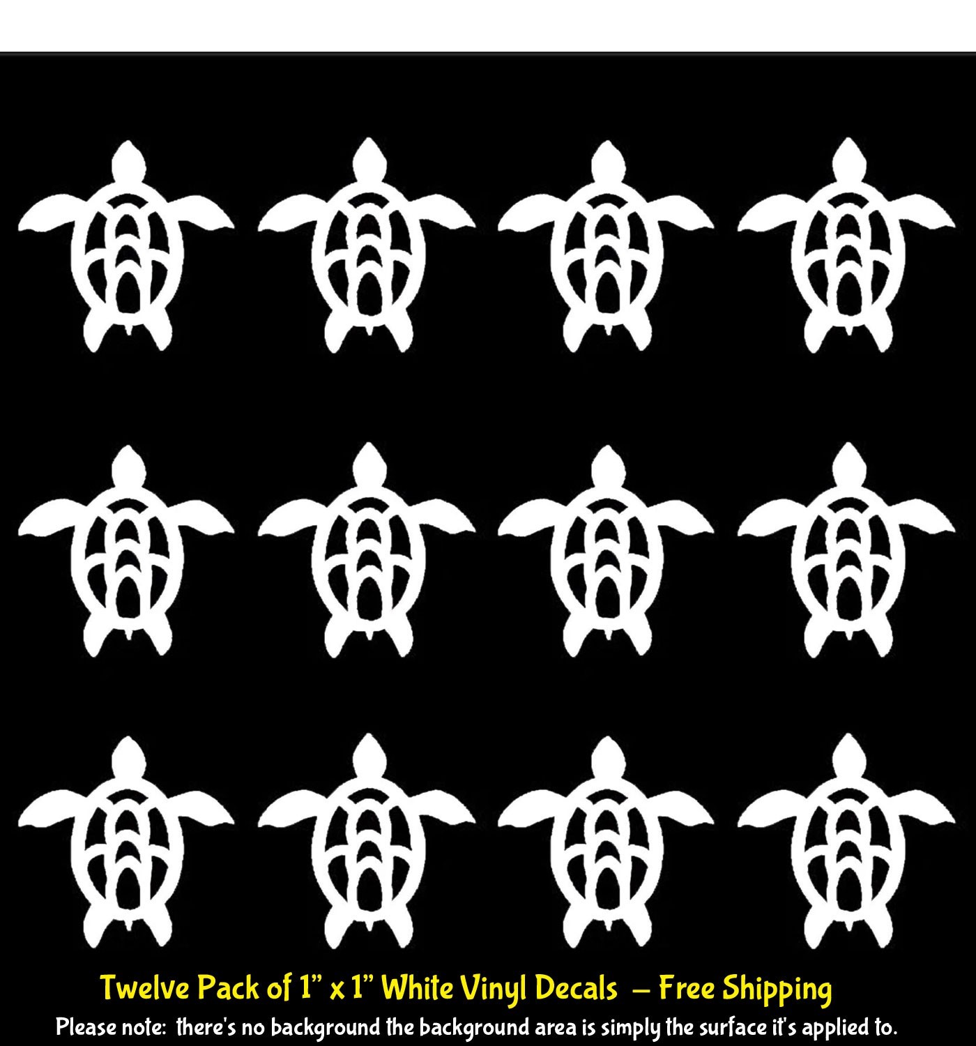 12 Mini Sea Turtles 1" x 1" Vinyl Decal Car Window Laptop Tablet Walls