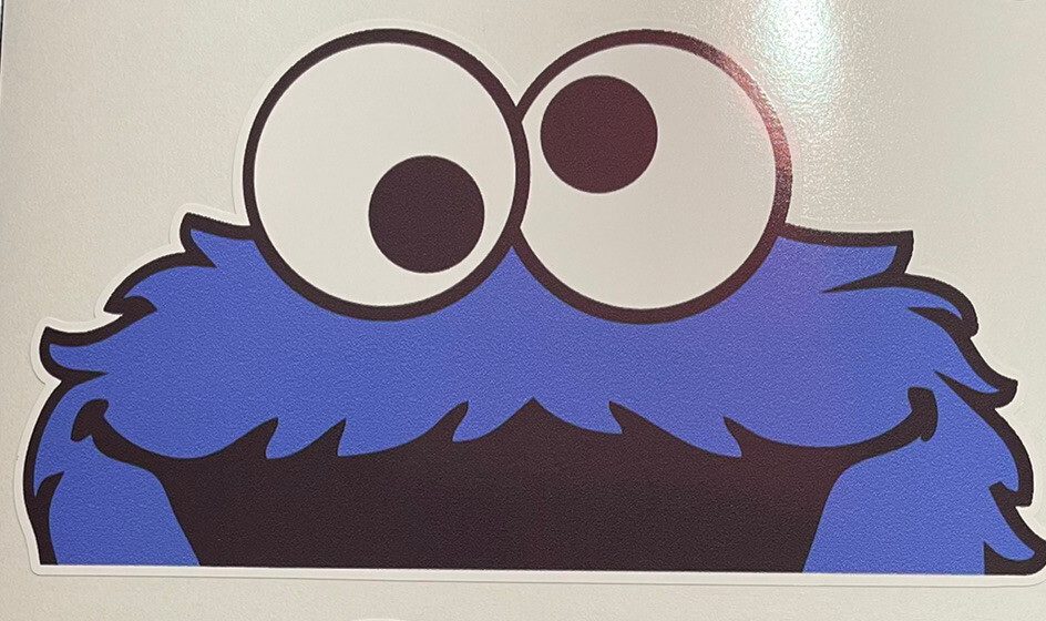 JDM Drift Cookie Monster 7" Wide Vinyl Decal Sticker Funny Car Truck Suv