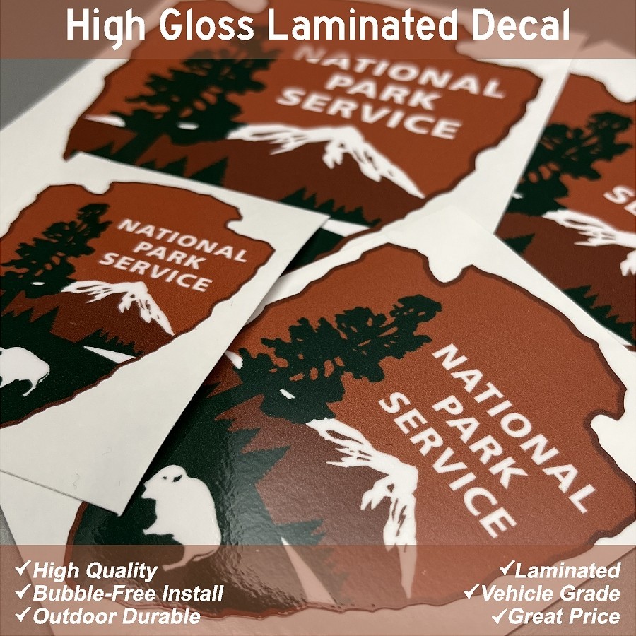 National Park Service High Gloss Laminated Stickers / Decals Choose Size 2-6"
