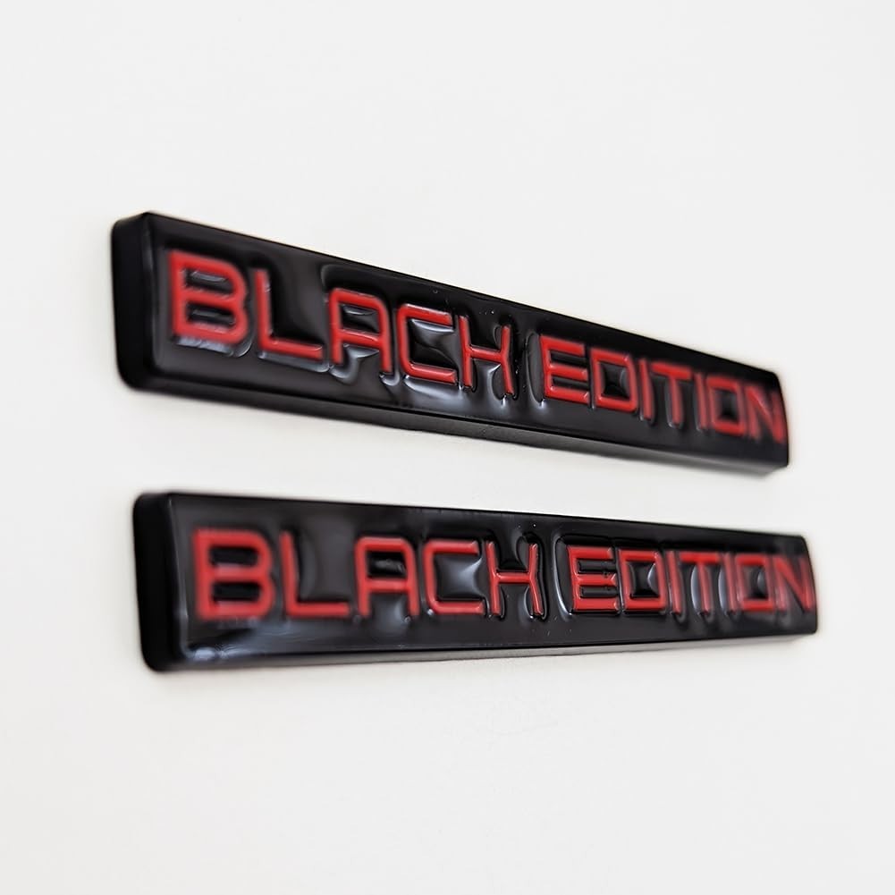2X Chrome Metal Black & Red Logo Car Emblems – Racing Sport Auto Badge, Easy …