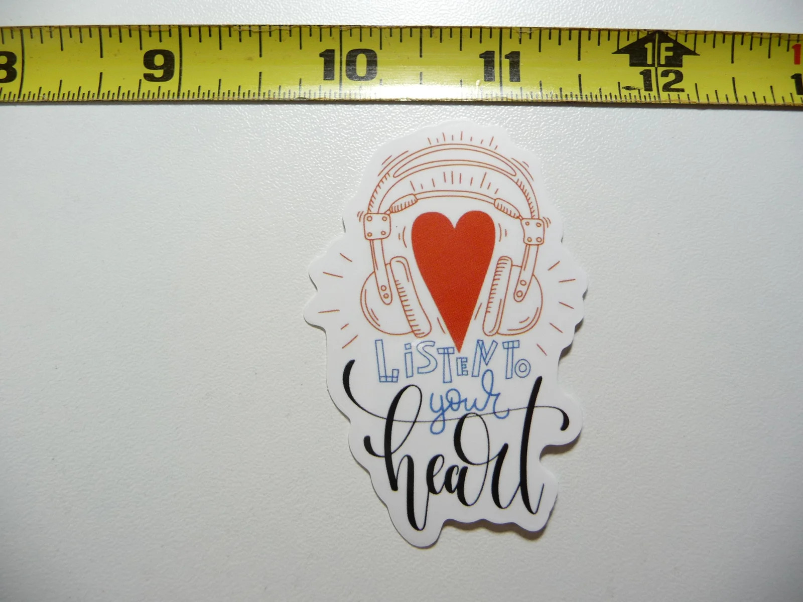 LISTEN TO YOUR HEART HEADPHONES SMALL STICKER DECAL SONGS BAND FAN APPRECIATION