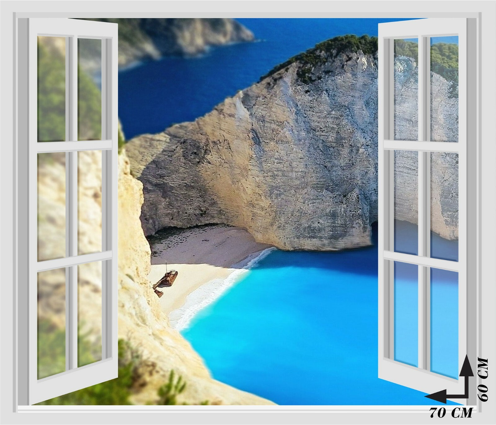 Window Wall Stickers – SEA OCEAN BEACH – Wall Stickers 3D – VINYL