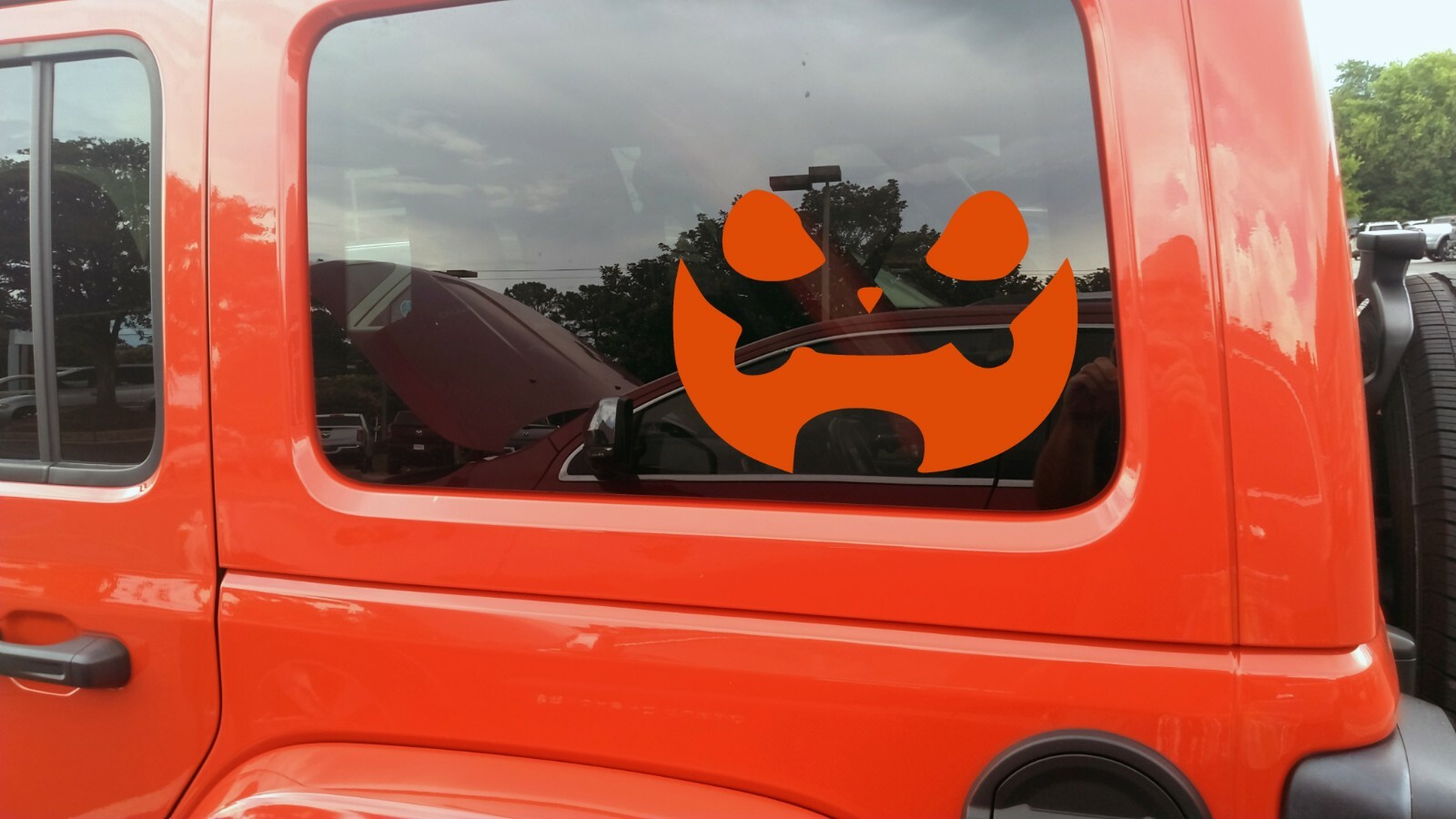Pumpkin Face Vinyl Decal V6 – Halloween Creepy Smile Scary – Die Cut Sticker