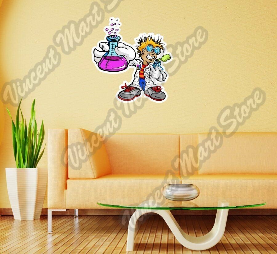Science Inventor Boy Student Lab Experiment Wall Sticker Room Interior Decor 22"