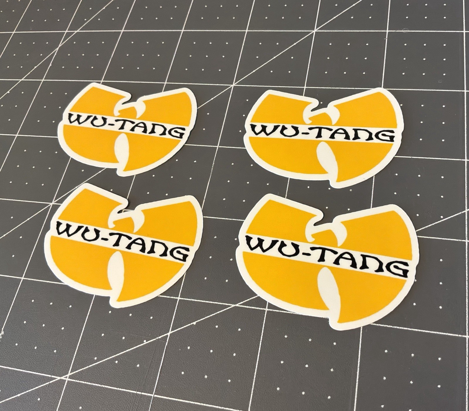 Wu Tang Clan Stickers Logos 4 Stickers Yellow