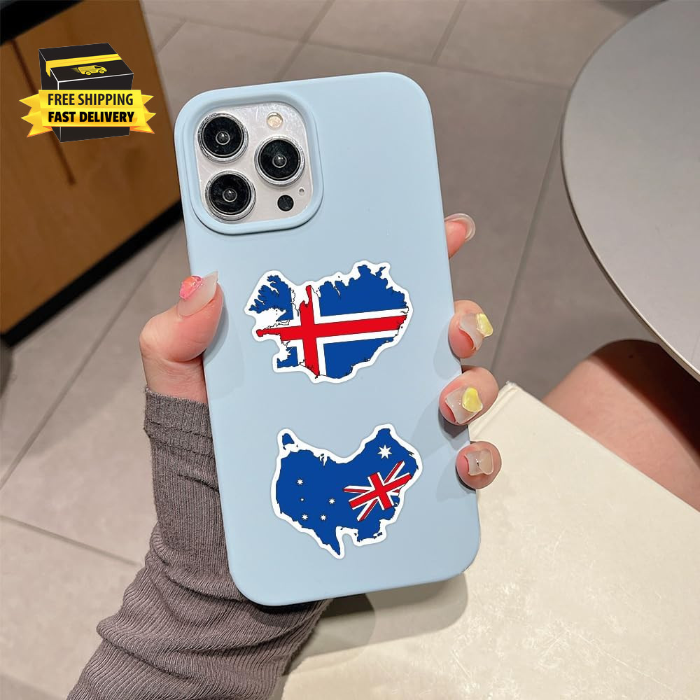 100 Pcs World Flag Stickers for Water Bottle, Waterproof Country Flag Sticker Pa