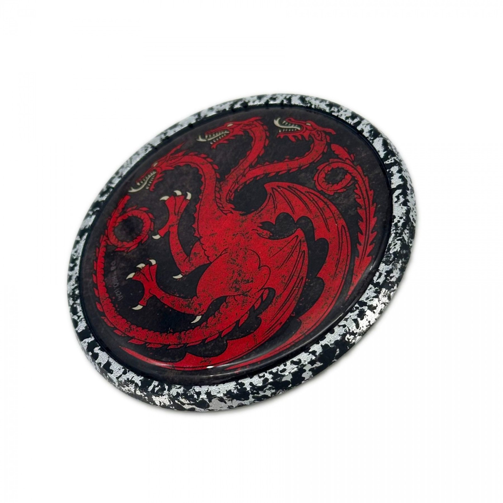 Game of Thrones House Targaryen Distressed Chrome Metal Car Emblem Multi-Color
