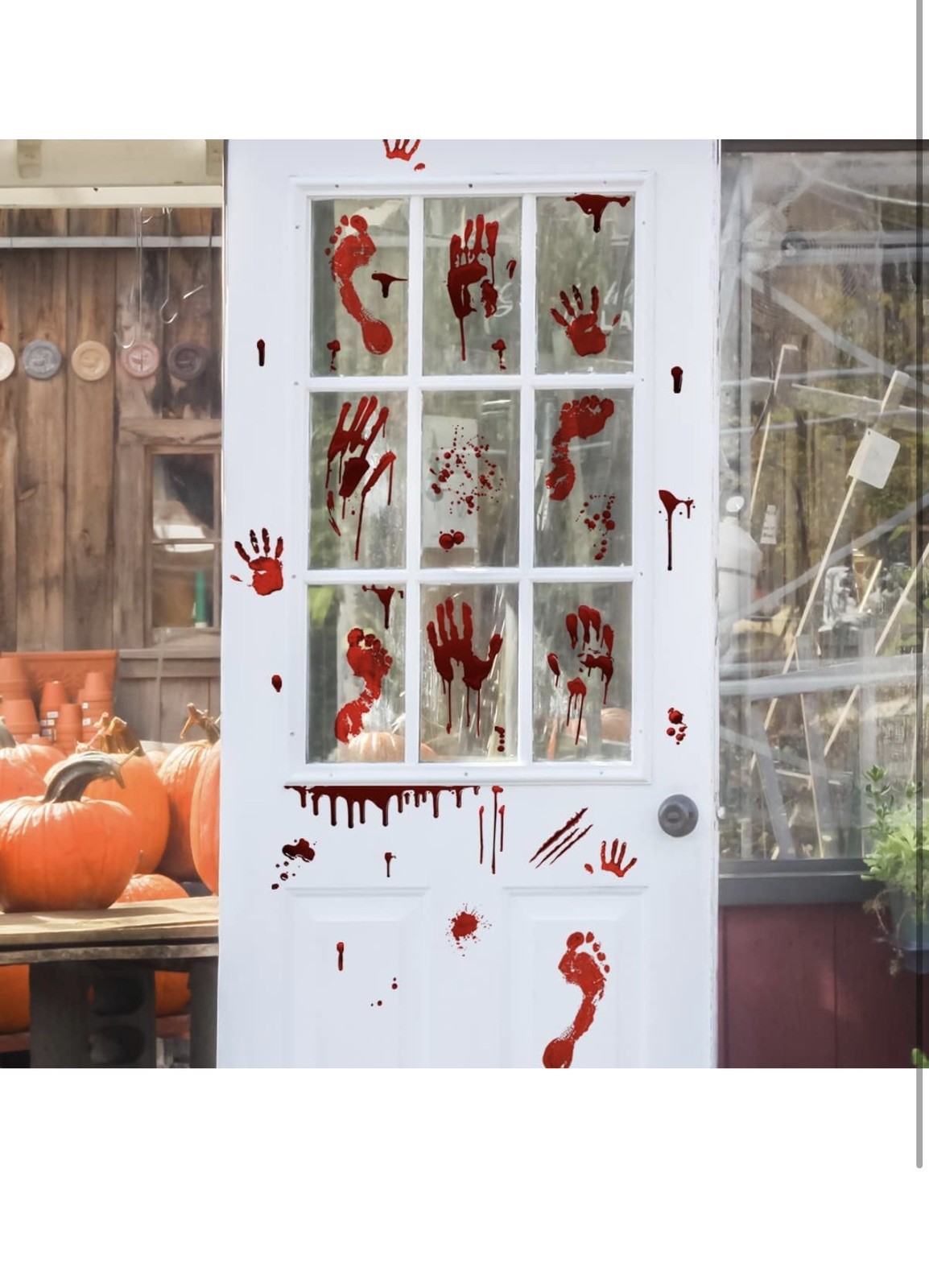 12 sheets of Bloody Handprint Footprint Window Stickers Wall Stickers /Halloween