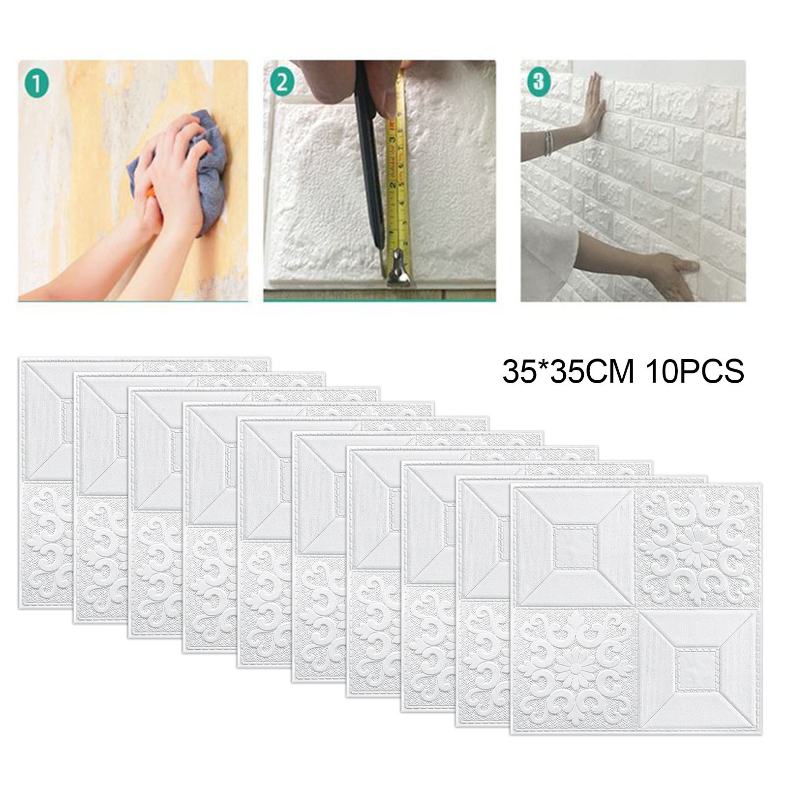 Foam Panel 3D Wall Sticker Decals Decoration Replacement Self-adhesive