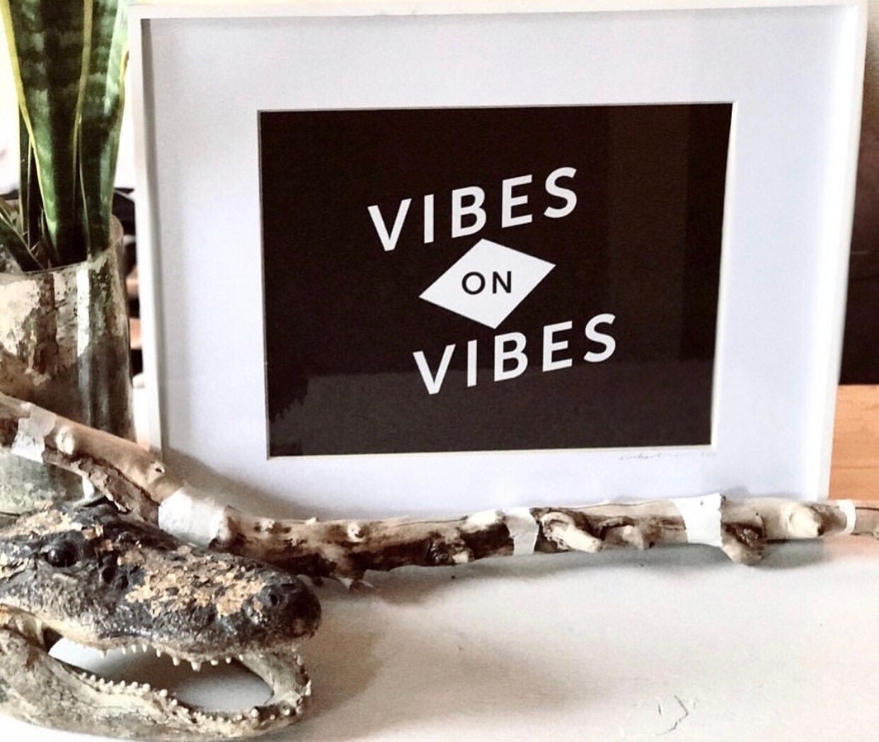new 11×14” black & white VIBES on vibes matte art poster print mini Original