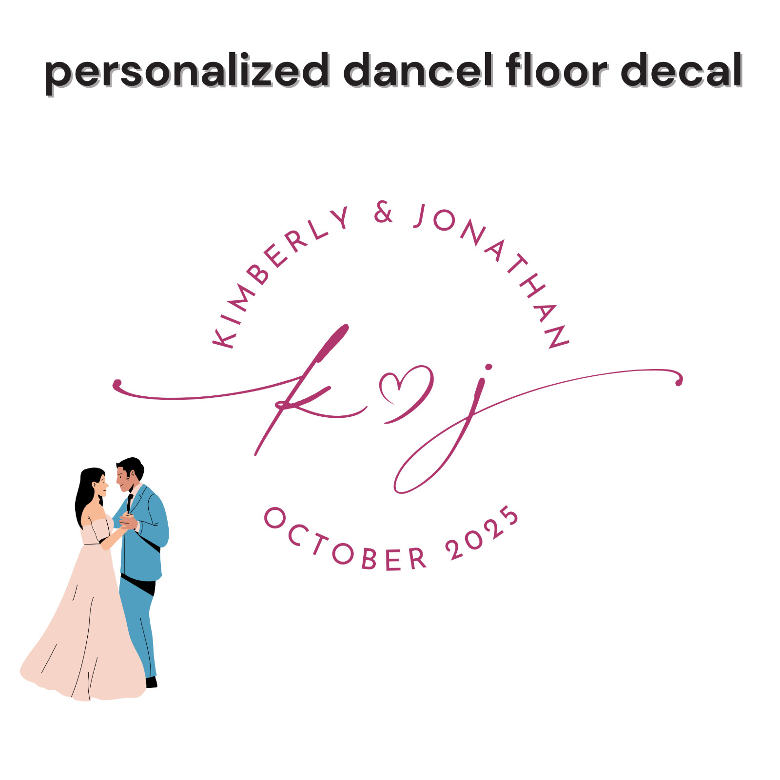 Custom Dance Floor Decal Wedding Party Decorations Large Width Height 40 Inch