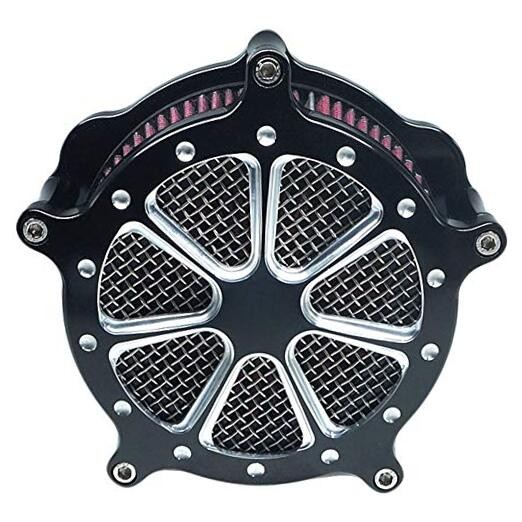 Harley Air Filter Venturi Intake Air Cleaner Motorcycle Cnc Cut Chrome Kit Red