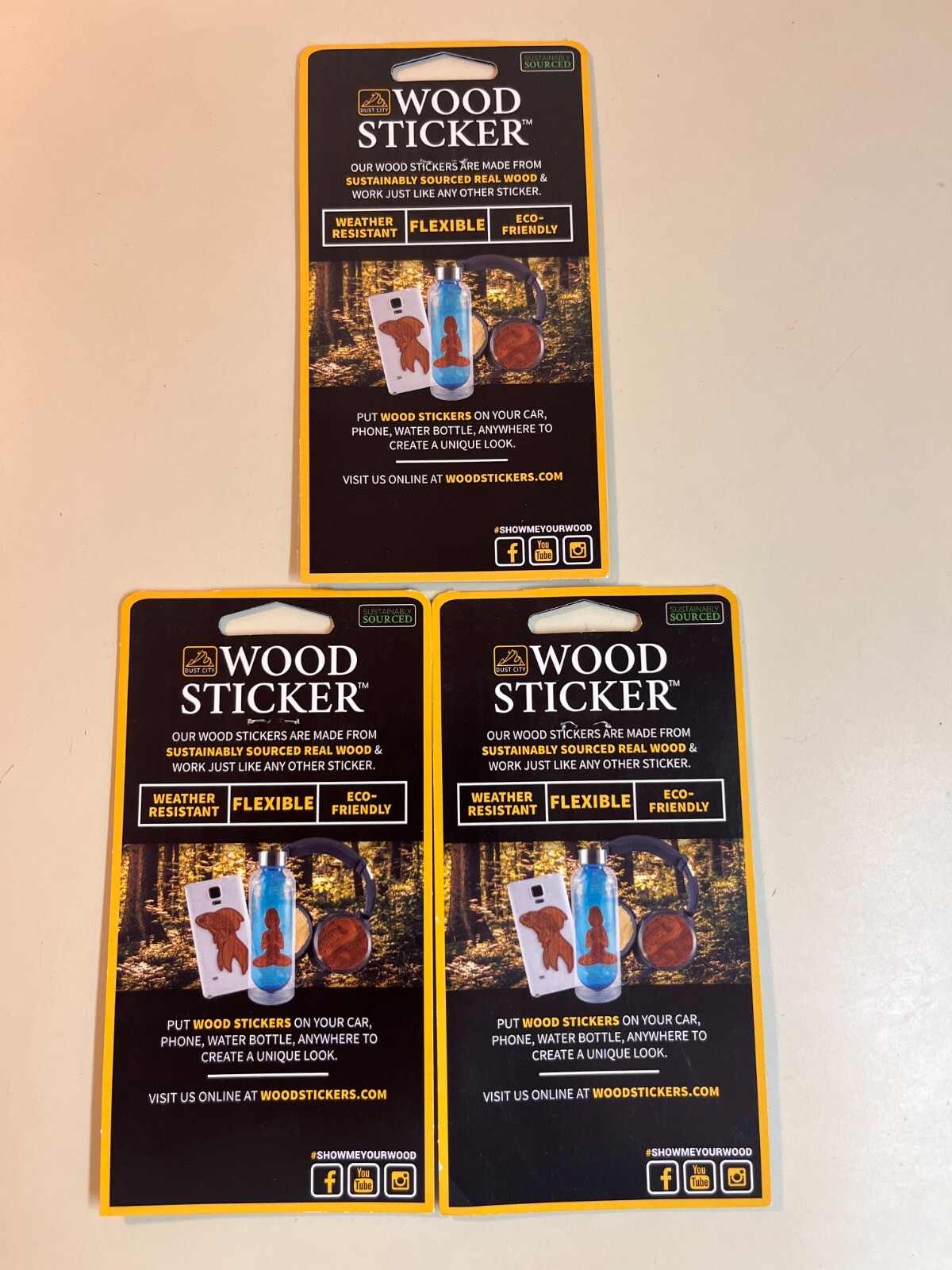 Dust City Wood 3 Stickers Lot Back to School, USA Flag America Home to the Brave