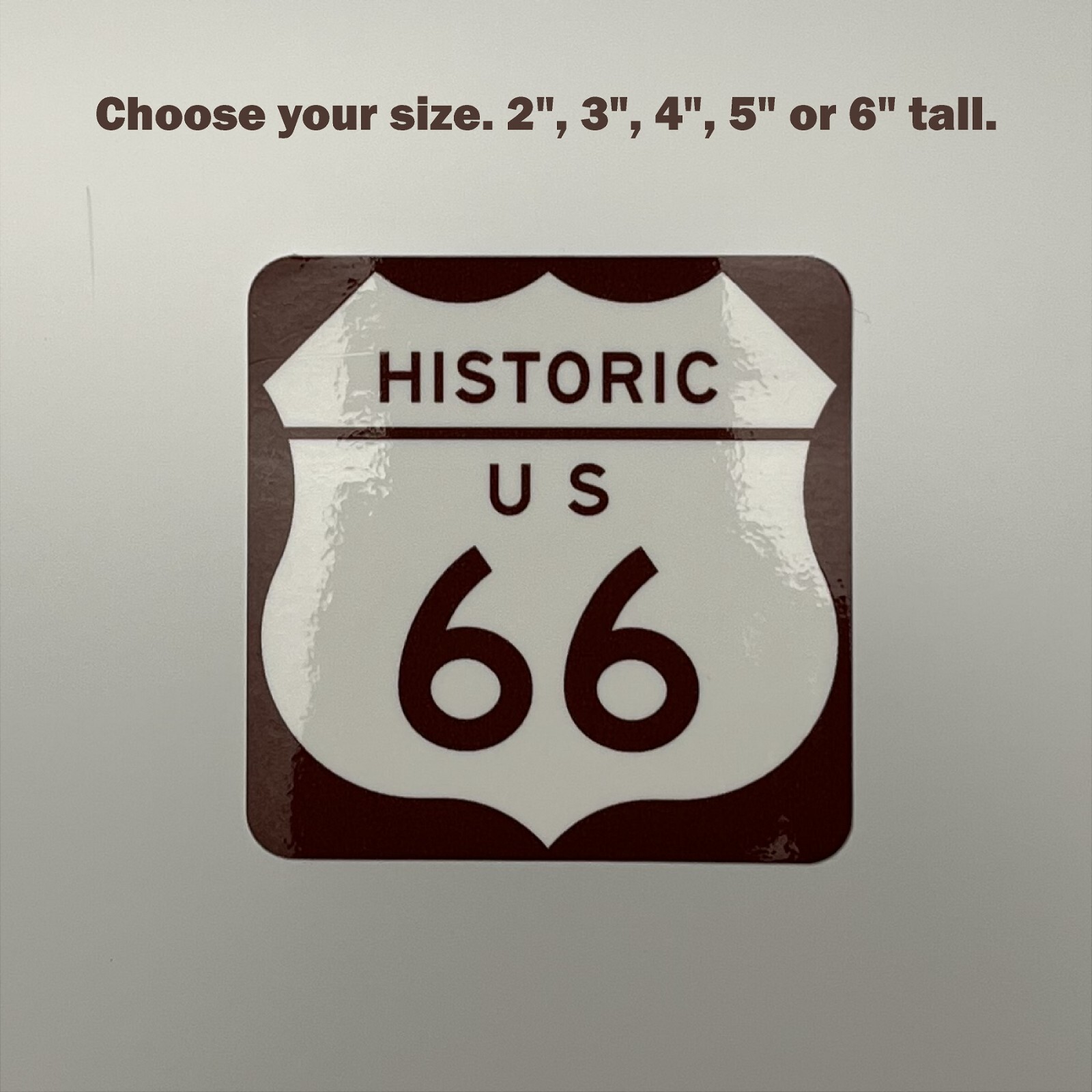 Historic US Route 66 Decal High Quality Choose from 2", 3", 4", 5" or 6" Sizes