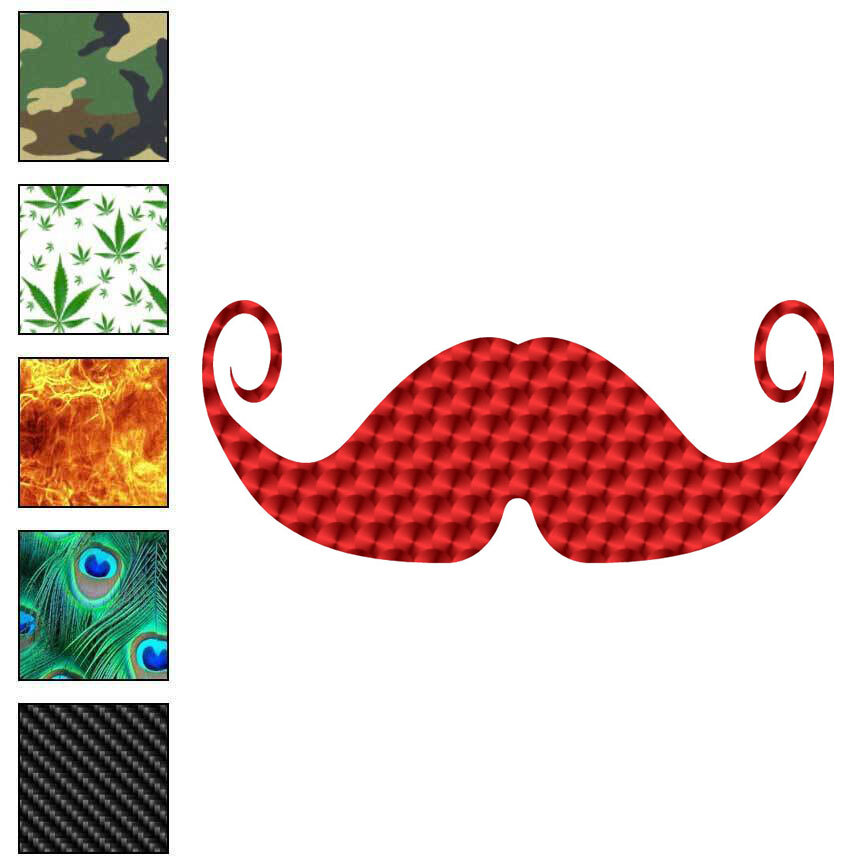Mustache, Vinyl Decal Sticker, 40 Patterns & 3 Sizes, #6010